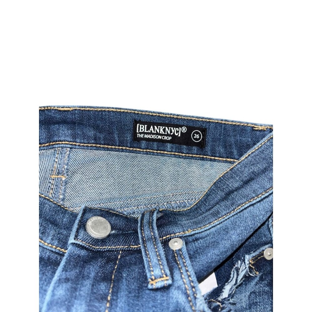 Blank NYC Madison Crop Size 26 Distressed Raw Hem Jeans - Picture 7 of 8